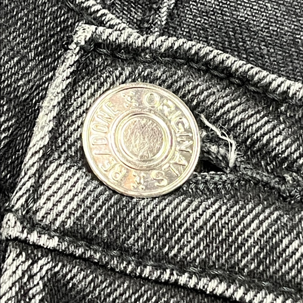 RE/DONE Button Fly Black Wash Raw-Edge Hem Cotton Weekend Casual Denim Jean 28 - Picture 7 of 16